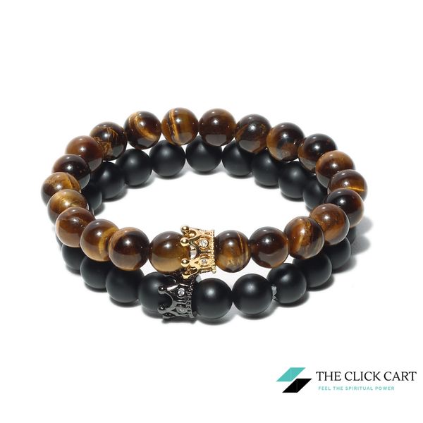 TCC™ Natural Tiger Eye Crown Bracelet